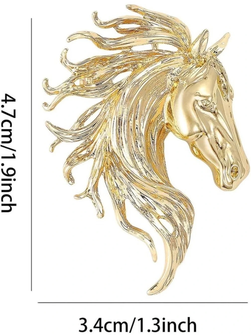 Anthropologie Gold Flowing Mane Horse Head Wall Sculpture